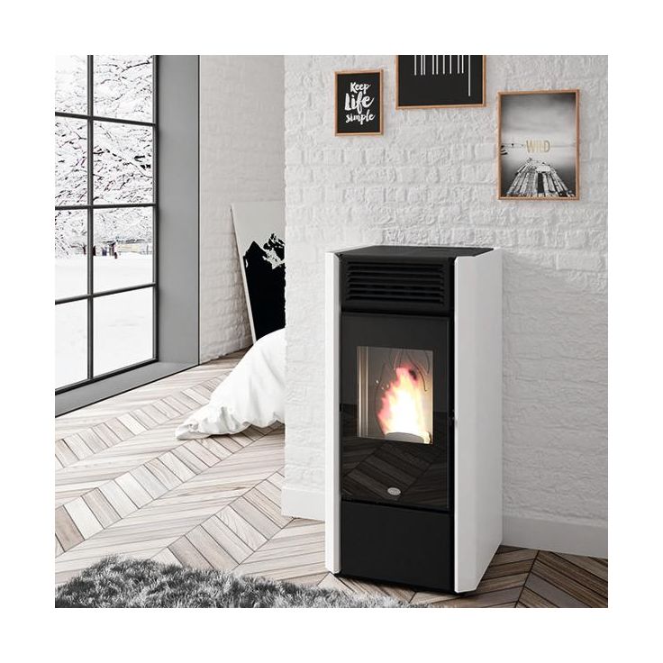 Pellettitakka Eva Calòr Milly 13kW, valkoinen