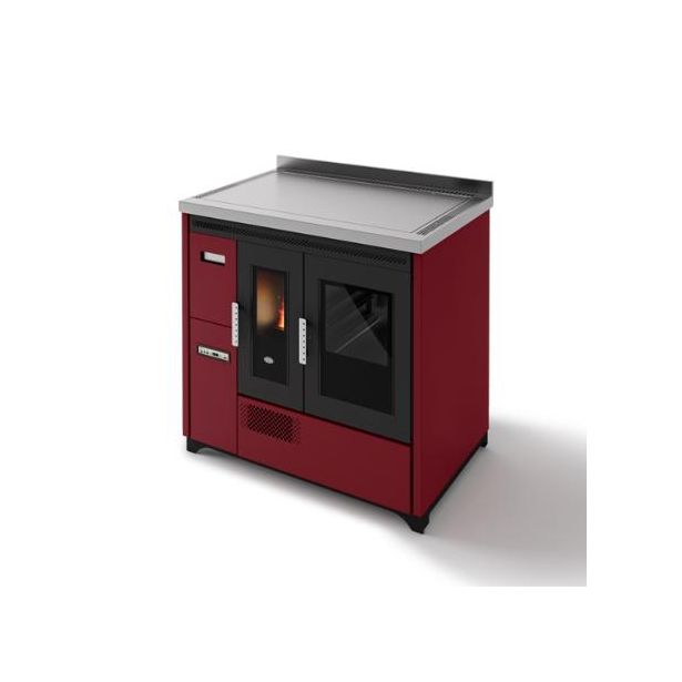 Pellettihella Eva Calòr Enrica 7.5kW, punainen