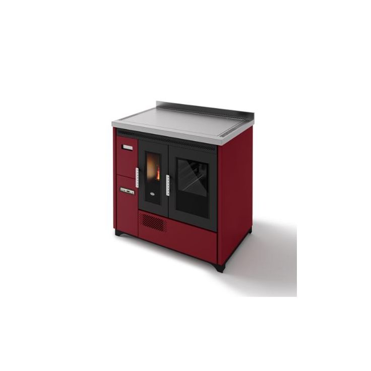 Pellettihella Eva Calòr Enrica 7.5kW, punainen