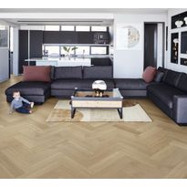 Kovapuulattia Kährs Life Authentic Herringbone, ultramattalakattu, tammi, vasen
