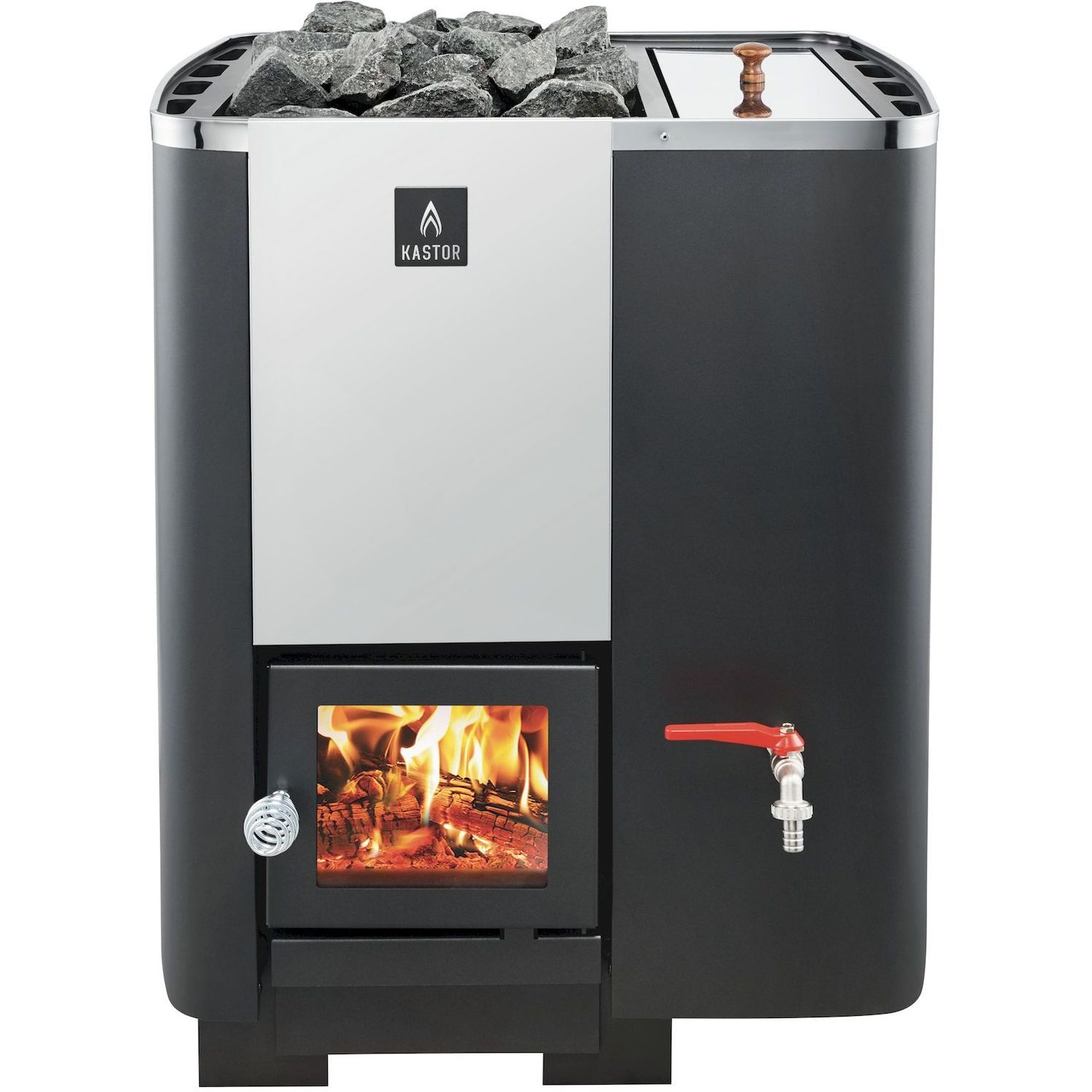 Puukiuas Kastor Karhu 30 VO, 20-30m³, vesisäiliö oikealla