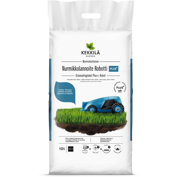 Nurmikkolannoite PLUS+ Robotti 10 L Kekkilä