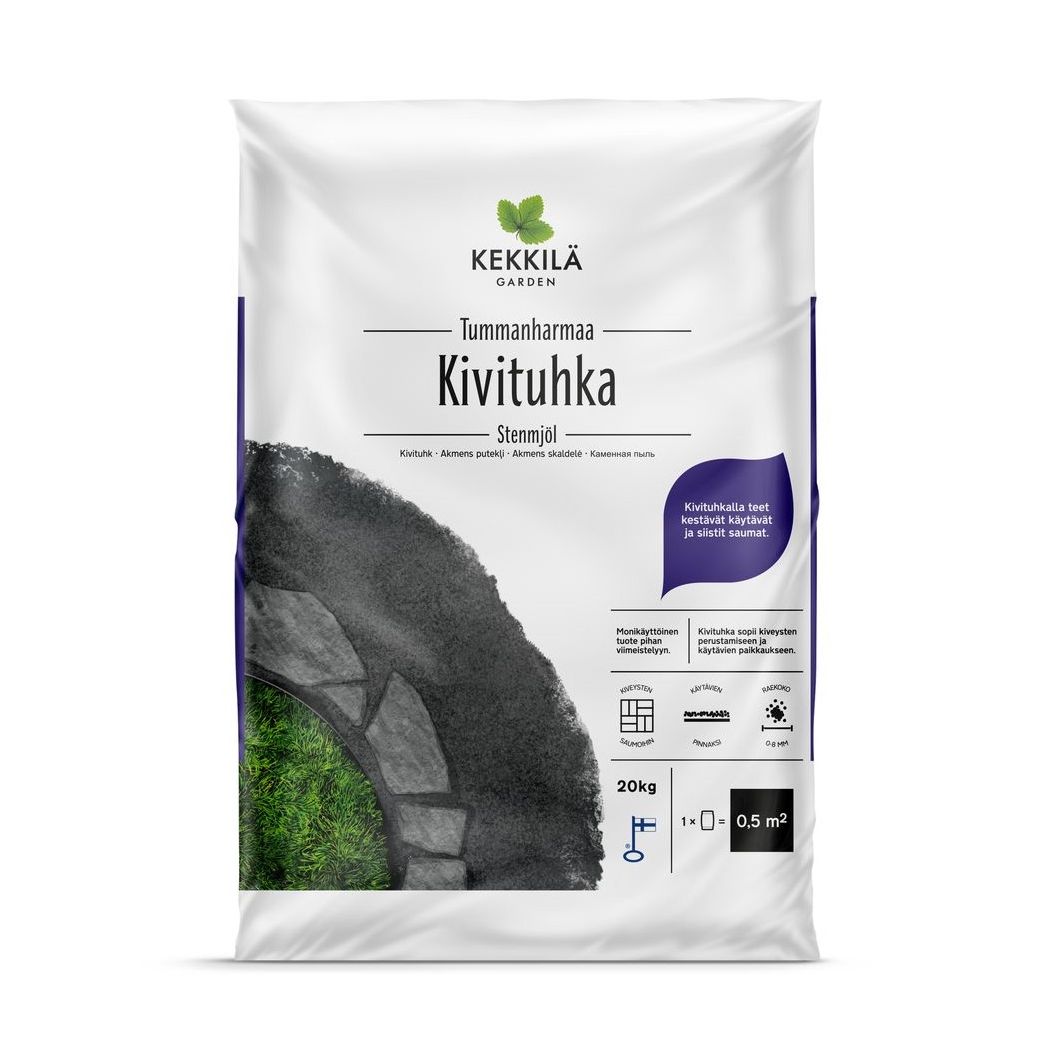 Kivituhka Kekkilä, 56 säkkiä x 20 kg/lava, tummanharmaa