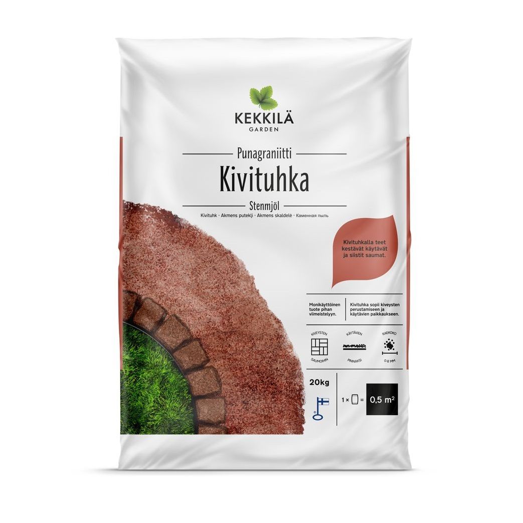 Kivituhka Kekkilä, 56 säkkiä x 20 kg/lava, punagraniitti