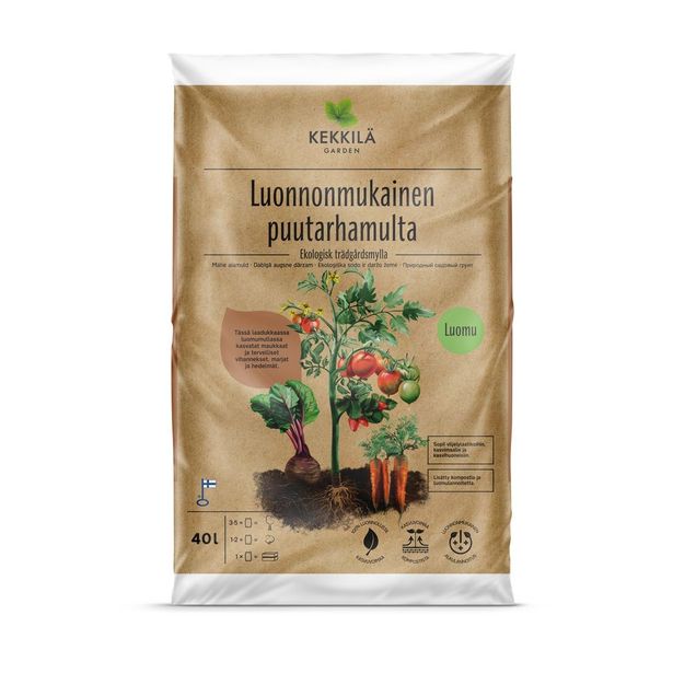 Luonnonmukainen puutarhamulta Kekkilä, 70 säkkiä x 40 litraa/lava, 2800 litraa