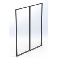 Terassilasi Keraplast P23 kiinteä 2-os., harmaa, kirkas lasi, mittatilaus