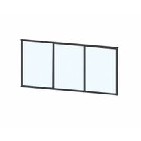 Terassin liukulasi-ikkuna Keraplast 3-os. 1100x2870mm, kirkas/musta