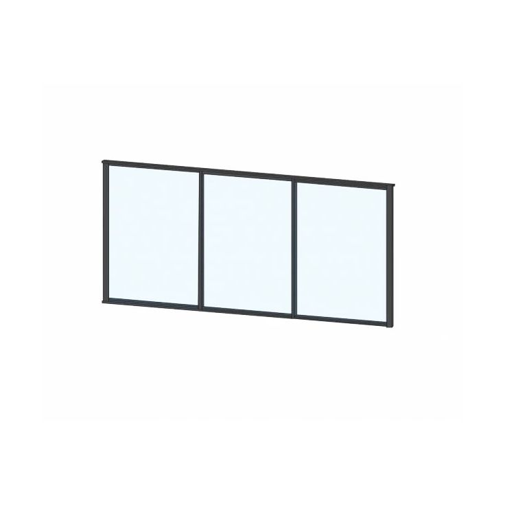Terassin liukulasi-ikkuna Keraplast 3-os. 1100x2870mm, kirkas/musta