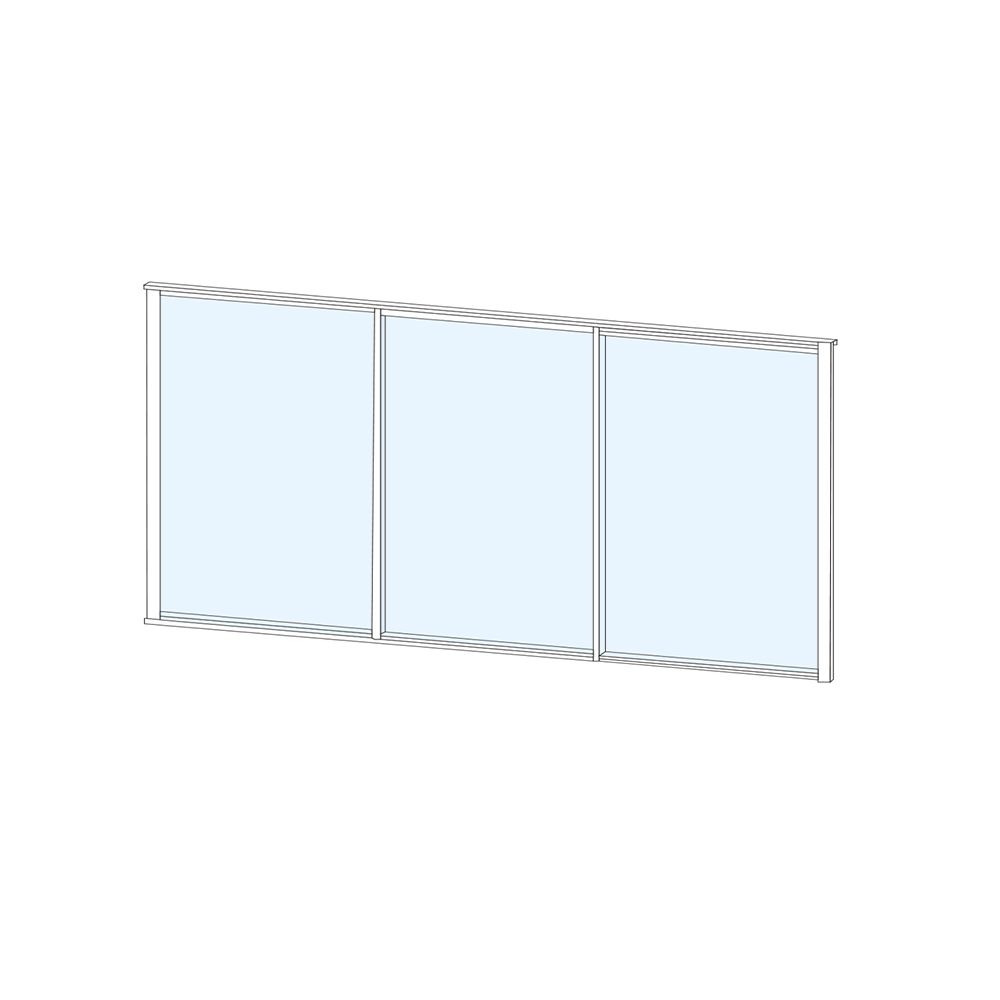 Terassin liukulasi-ikkuna Keraplast 3-os. 1100x2870mm, kirkas/valkoinen