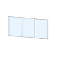 Terassin liukulasi-ikkuna Keraplast 3-os. 1100x2870mm, kirkas/valkoinen