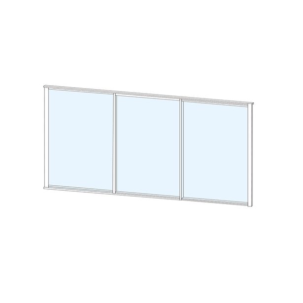 Terassin liukulasi-ikkuna Keraplast 3-os. 1100x2870mm, kirkas/valkoinen