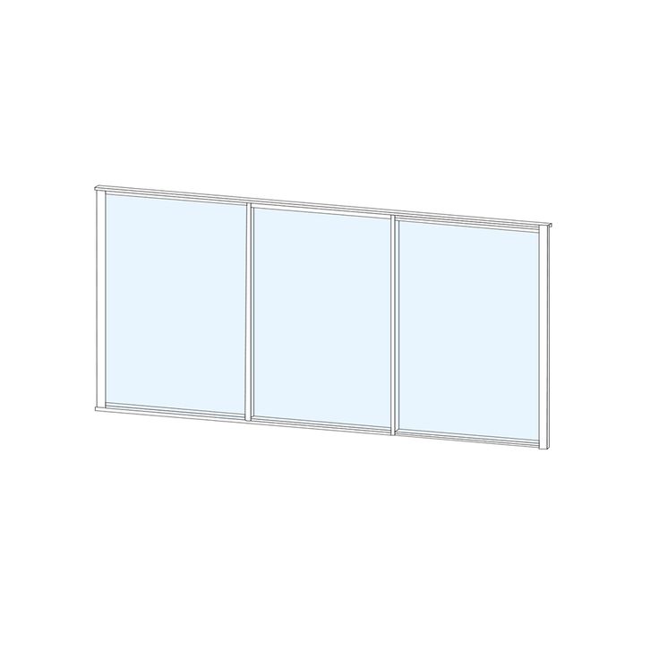 Terassin liukulasi-ikkuna Keraplast 3-os. 1100x2870mm, kirkas/valkoinen