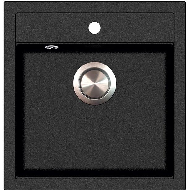 Keittiöallas Kiwi SQT100W, 490x510mm, kvartsikomposiitti, musta