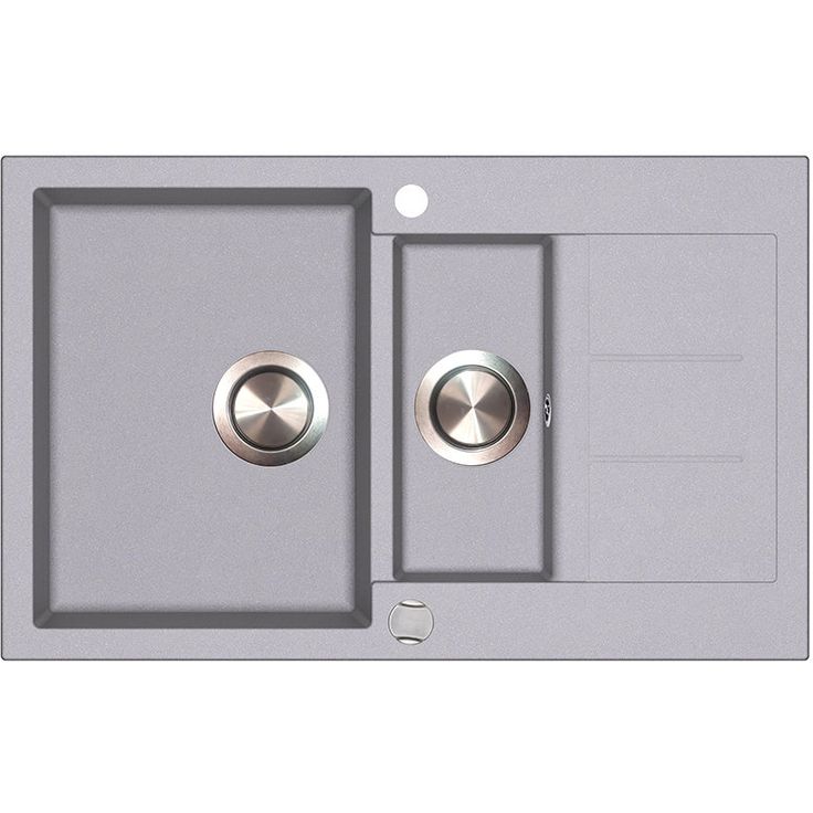 Keittiöallas Kiwi SQT151, 800x495mm, 1,5-altainen, laskutasolla, kvartsikomposiitti, Alumetallic