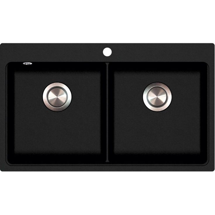 Keittiöallas Kiwi SQM200, 2-altainen, 860x510mm, kvartsikomposiitti, musta