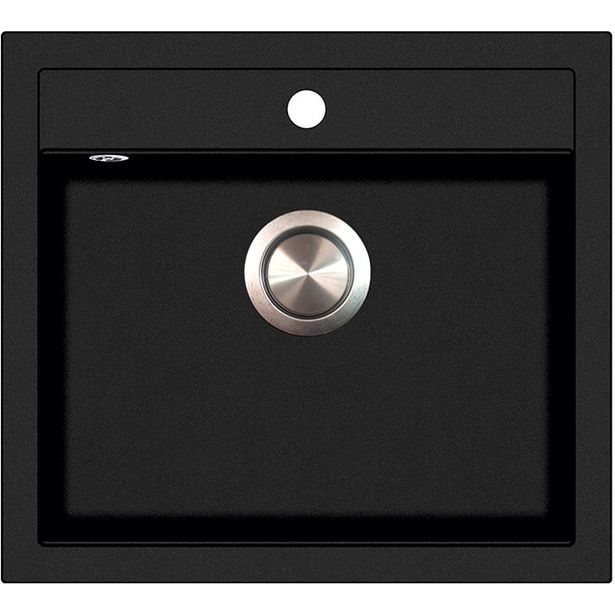 Keittiöallas Kiwi SQQ100, hanalipalla, 565x510mm, kvartsikomposiitti, musta