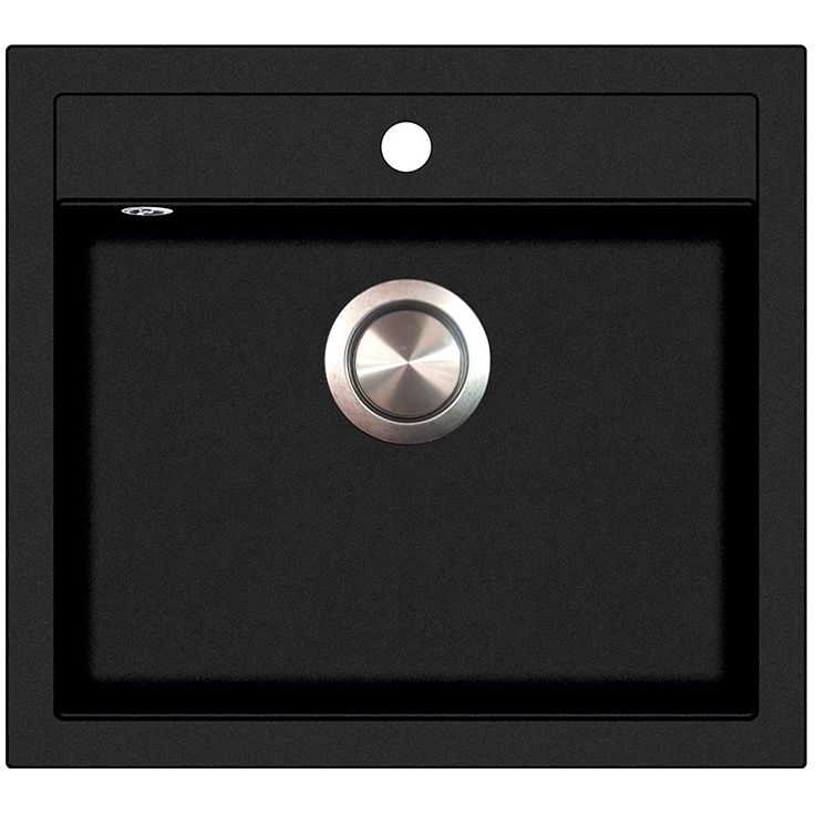 Keittiöallas Kiwi SQQ100, hanalipalla, 565x510mm, kvartsikomposiitti, musta