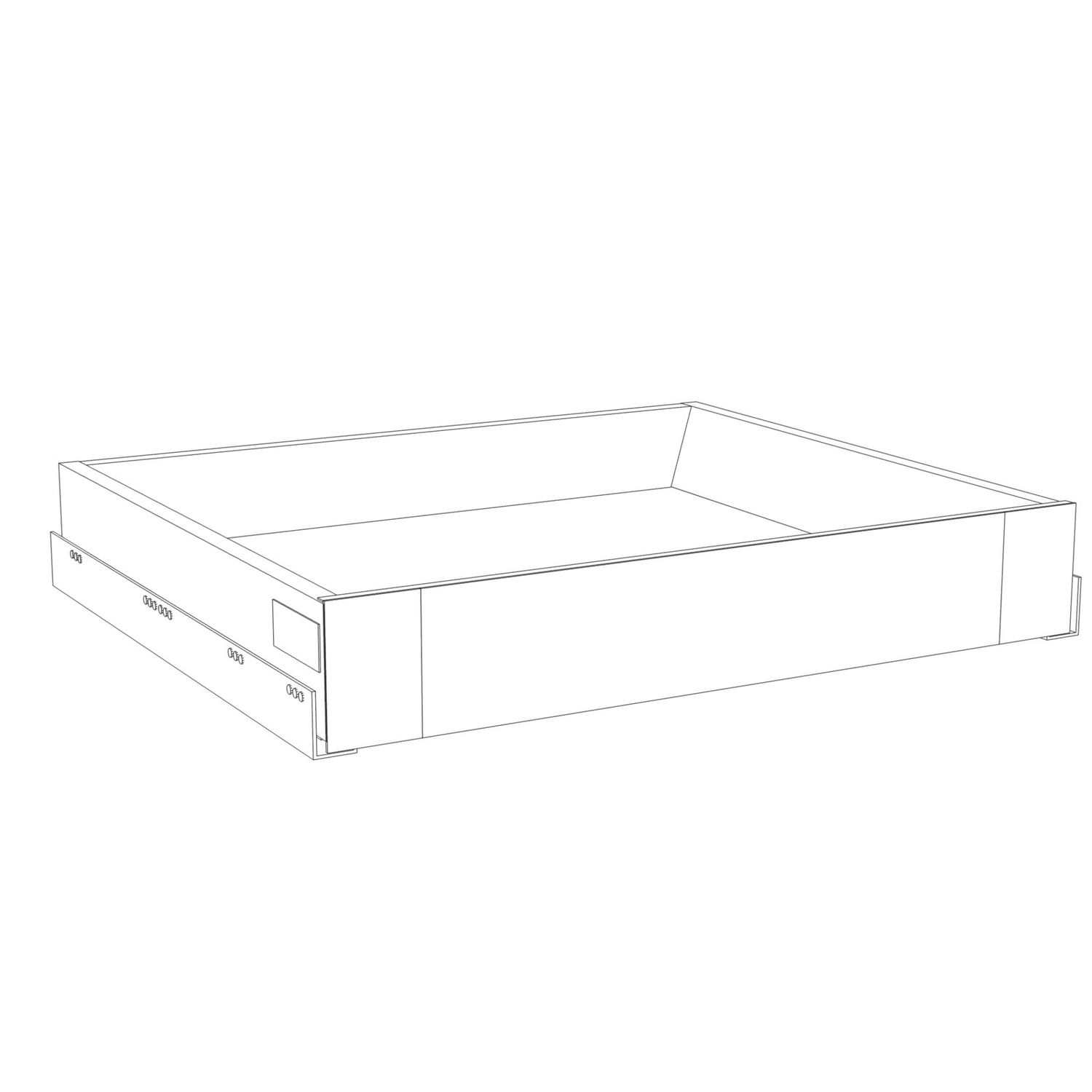 Sisälaatikko Ideal Keittiöt hidasteilla, matala, 500mm, harmaa