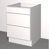 Laatikoston runko Ideal Keittiöt 3 laatikolla, eri kokoja, valkoinen