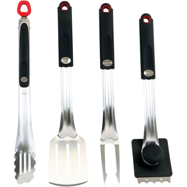 Grillivälinesetti Kobe Premium BBQ, 4-osainen, ruostumaton teräs