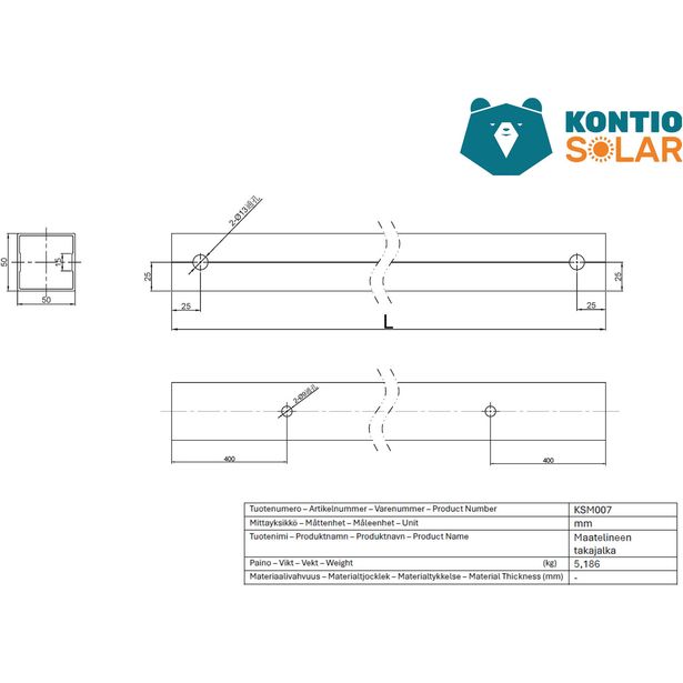 Kontio Solar Strong maatelineen takajalka pääkuva