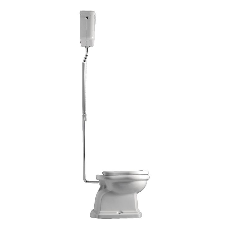 WC-istuin Kerasan Retro 1, P-lukko, keraamisella yläsäiliöllä, kromi