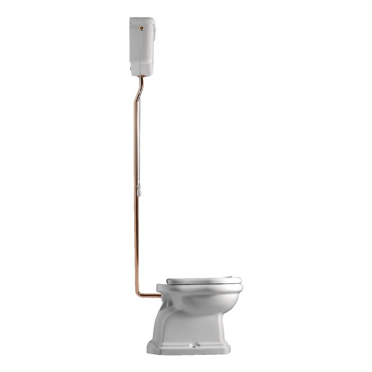 WC-istuin Kerasan Retro 1, P-lukko, keraamisella yläsäiliöllä, pronssi