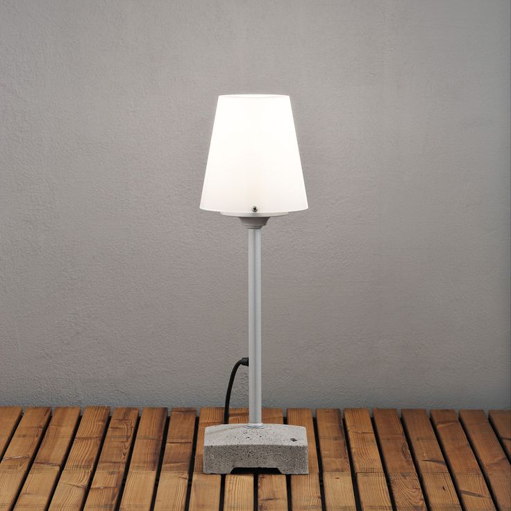 Pöytä-/lattiavalaisin Konstsmide Lucca 453-300, Ø180x590mm, harmaa/opaali
