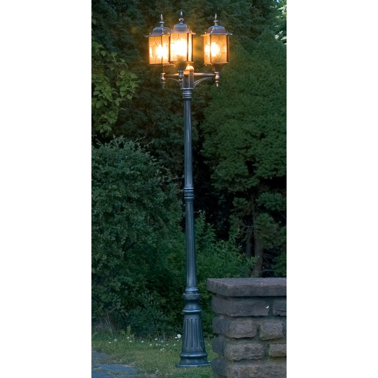 Pylväsvalaisin Konstsmide Milano 7244-759, 570x570x2300mm, 3-haarainen, mustahopea