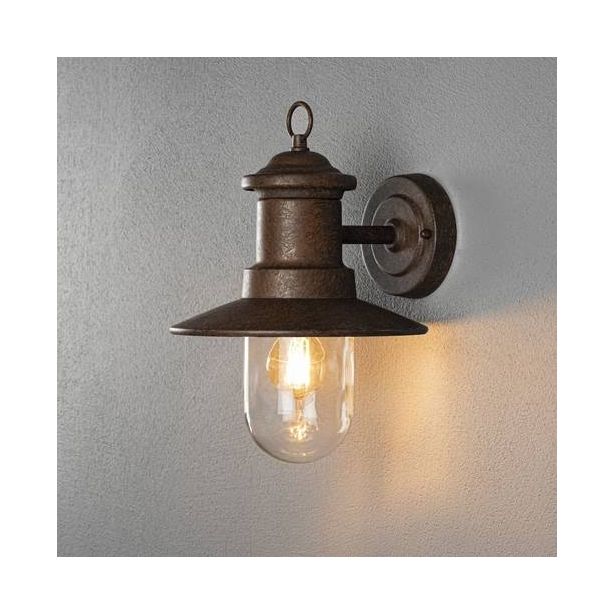 Seinävalaisin Konstsmide Napoli 7346-970, ruosteenvärinen, E27, Verkkokaupan poistotuote