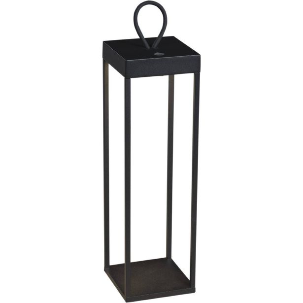 LED-lyhtyvalaisin Konstsmide Ravello, 50cm, ladattava, musta