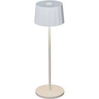 LED-pöytävalaisin Konstsmide Positano, ladattava, valkoinen