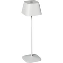 LED-pöytävalaisin Konstsmide Capri, ladattava, valkoinen