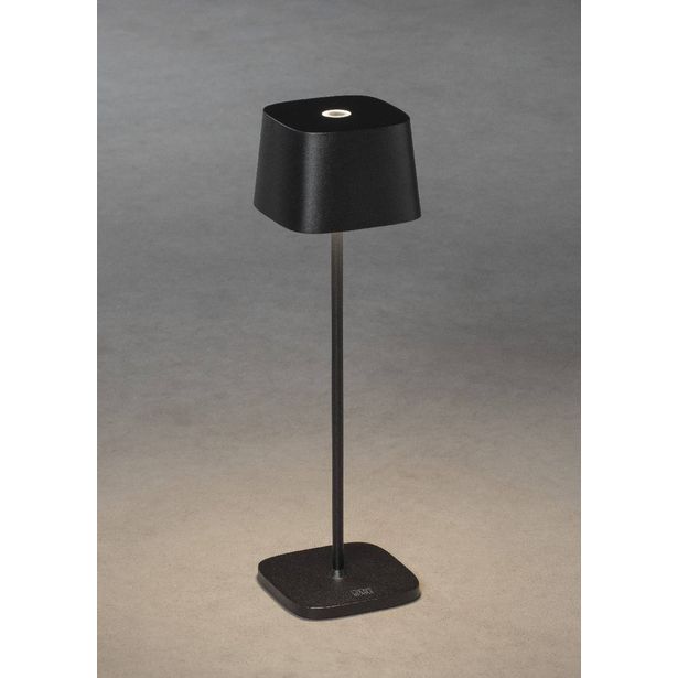 LED-pöytävalaisin Konstsmide Capri, ladattava, musta