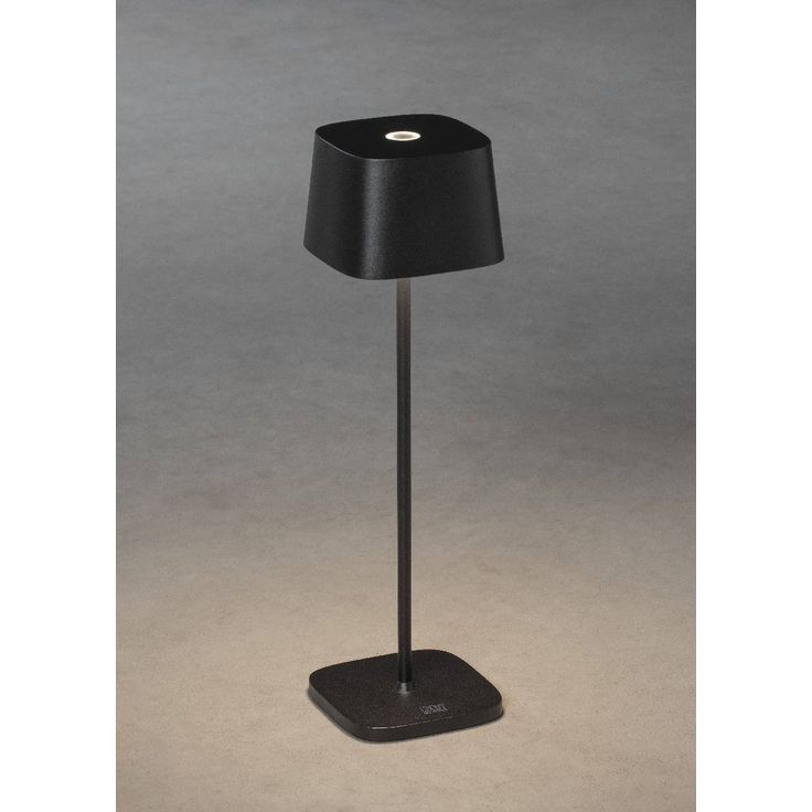 LED-pöytävalaisin Konstsmide Capri, ladattava, musta