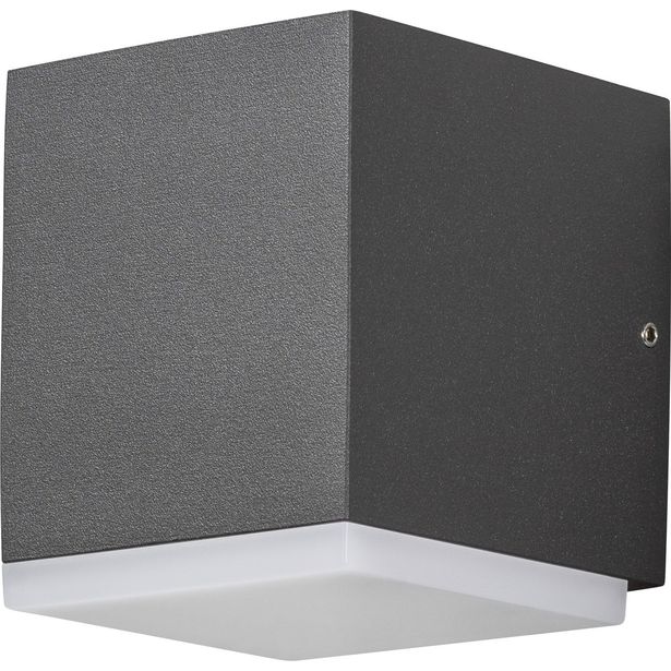 LED-ulkoseinävalaisin Konstsmide Monza, 80x92x97mm, 6W, antrasiitinharmaa