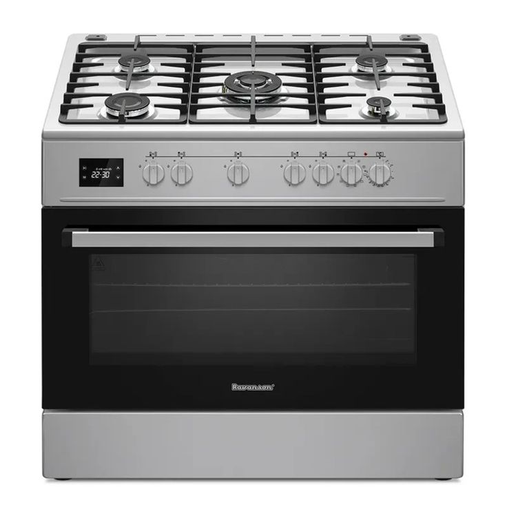Kaasuliesi Ravanson Chef Modern KWGEK90, sähköuunilla, 95.5cm, ruostumaton teräs