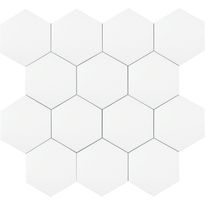 Lattialaatta Kymppi-Lattiat History Jugend Basic Hex White, himmeä, 250x250mm