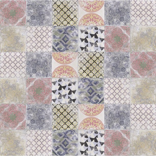 Kuviolaatta Kymppi-Lattiat History Jugend Paris Mix, himmeä, 250x250mm