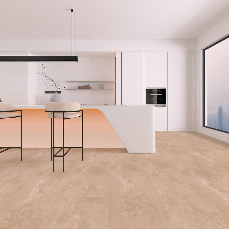 Kivikomposiittivinyylilaatta DomusFlooring Loviattaren lumokivi, integroitu askeläänieriste