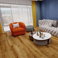Kivikomposiittivinyylilankku DomusFlooring Väinämöisen venepuu, integroitu askeläänieriste