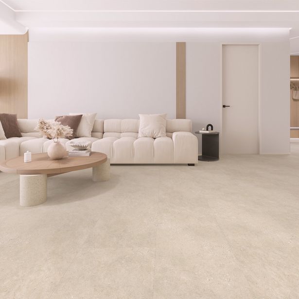 Kivikomposiittivinyylilaatta DomusFlooring Lyylikin luoto, integroitu askeläänieriste