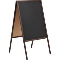 Kaksipuolinen liitutaulu setripuu vapaasti seisova 60x80 cm