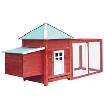 Kanakoppi pesälaatikolla punainen 193x68x104 cm täysi kuusi