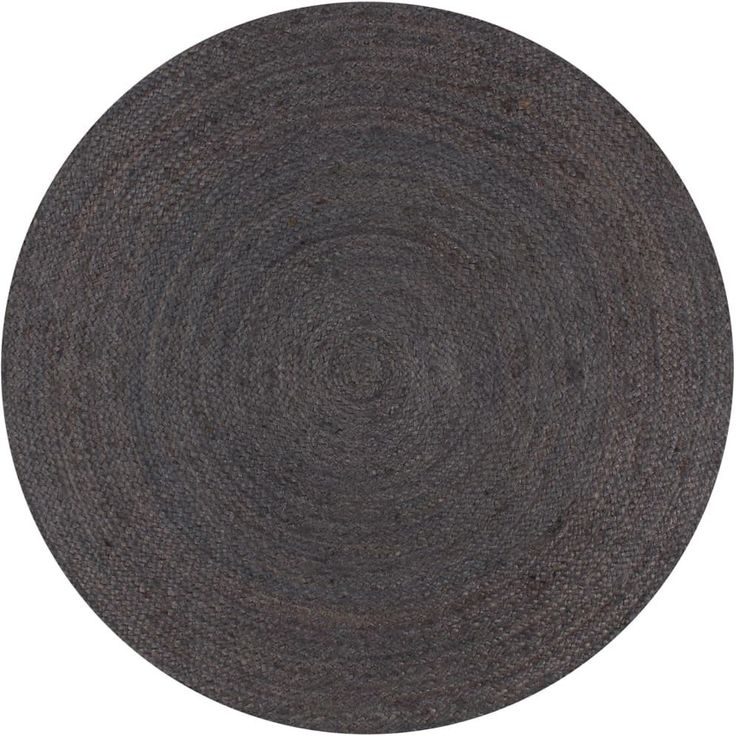 Käsintehty pyöreä juuttimatto 150 cm tummanharmaa_1