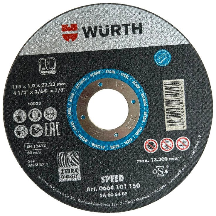 Katkaisulaikka Würth muovien työstöön, Ø115mm, paks. 1mm