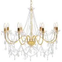 Kattokruunu helmillä kulta 8 x e14 polttimot, Verkkokaupan poistotuote