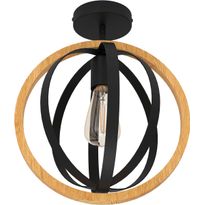 Kattovalaisin Eglo Basildon, 40W, Ø32cm, puu/musta