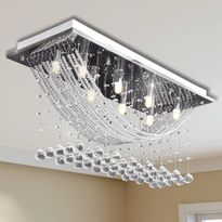 Kattovalaisin kimaltelevilla lasikristalleilla 8xg9 29cm