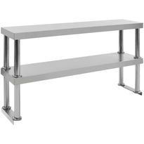 Keittiön työtason hylly 2 tasoa 120x30x65cm teräs